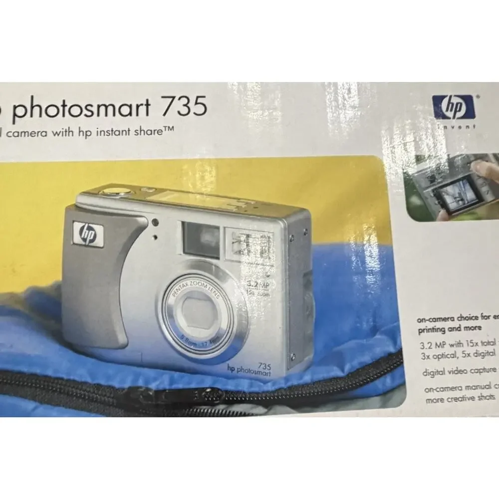 HP Photosmart 735 3.2MP Digital Camera Complete in Box Tested Working